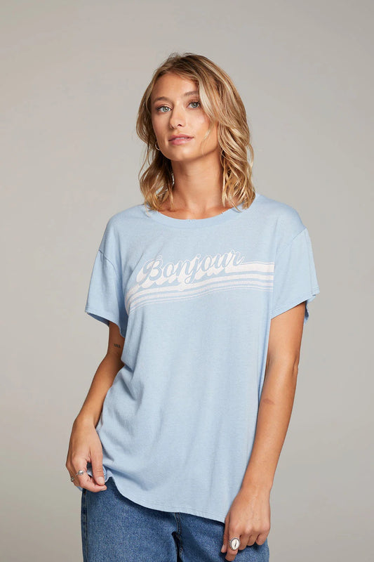 Chaser Bonjour Baby Blue Tee