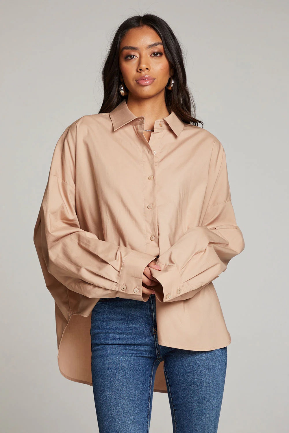 Chaser Clothing Ezra Warm Taupe Button Up