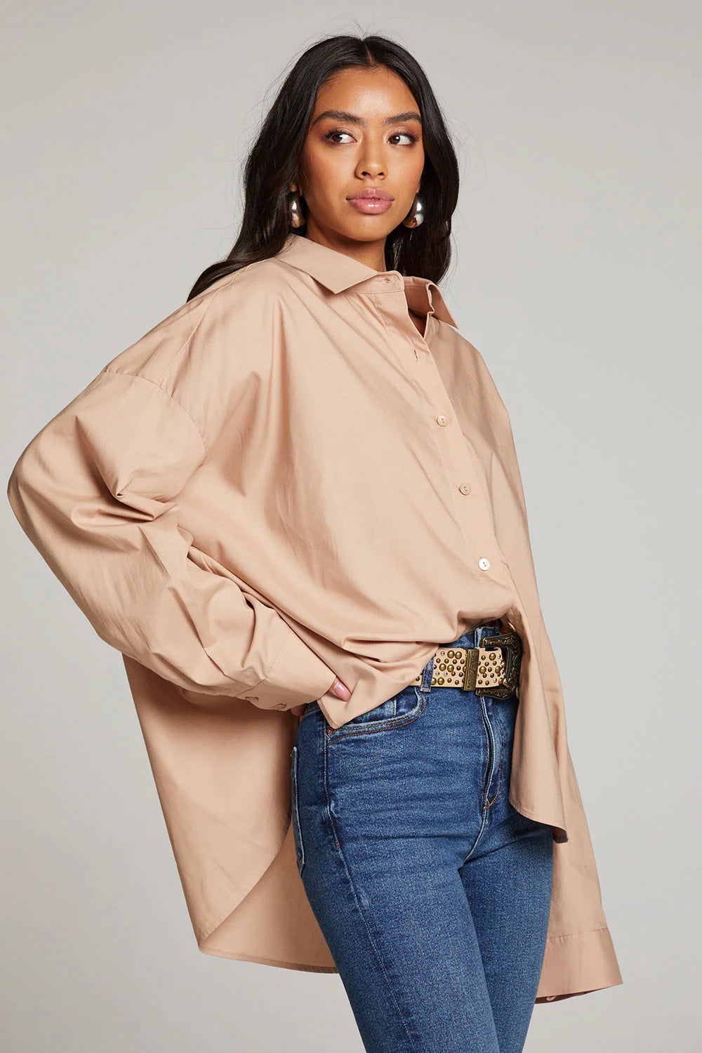 Chaser Clothing Ezra Warm Taupe Button Up