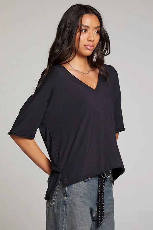 Chaser Mason Licorice V Neck