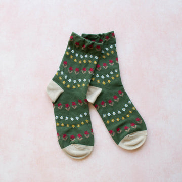 Full Bloom Socks -green