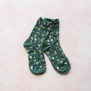 Tiepology Garden Flower Socks - Green