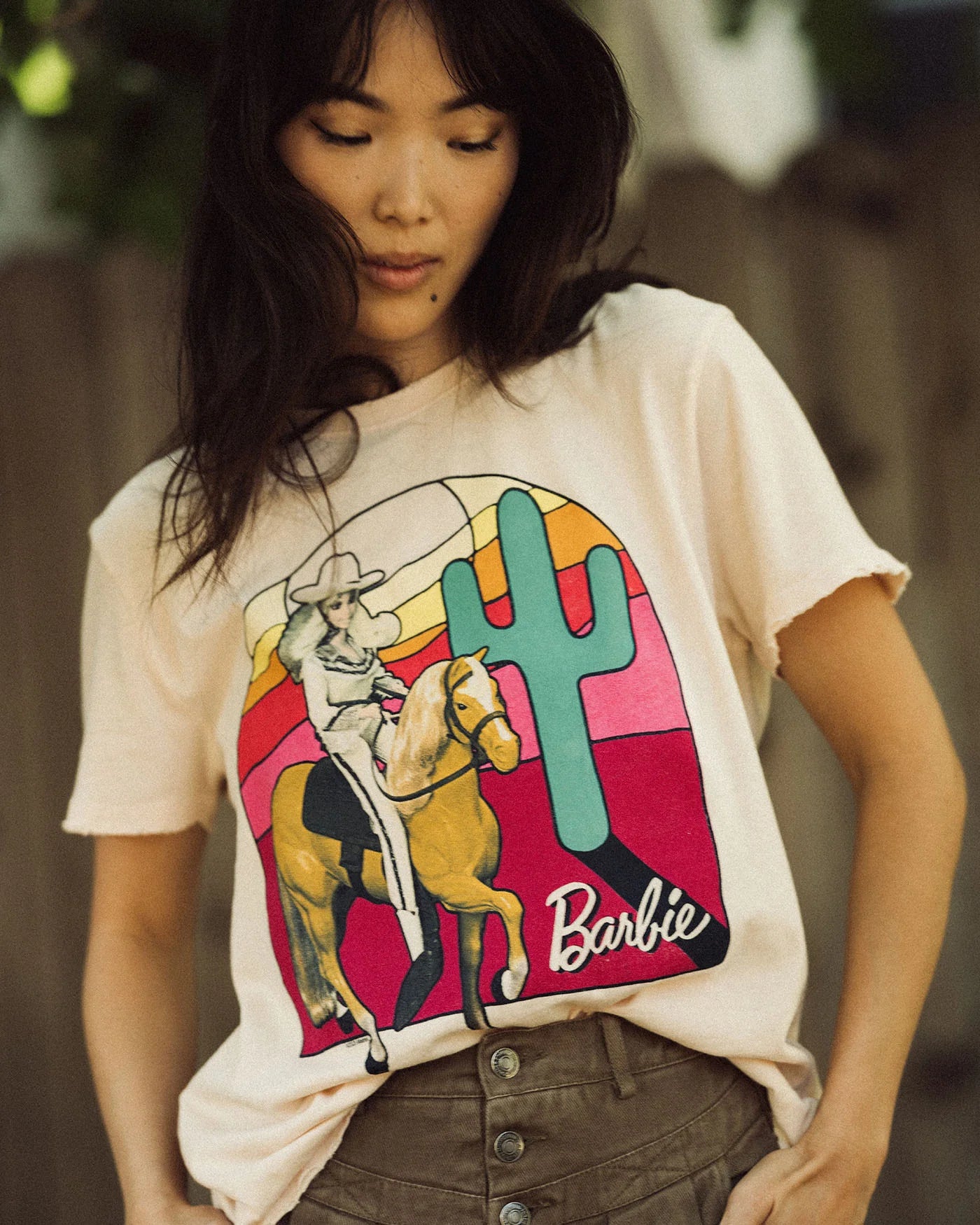 Junk food clothing Sunset Western Barbie Womens Tee