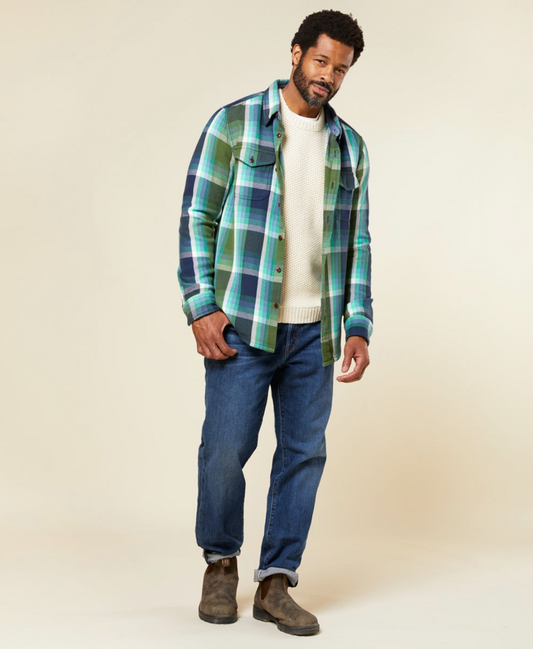 Outerknown-BlanketShirt-Jade-Hammonds-Plaid-Model