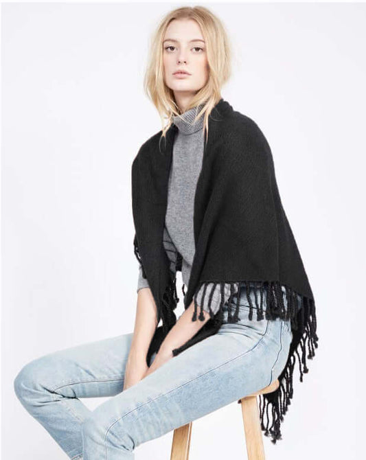 Dropped Needle Cashmere Scarf Alt