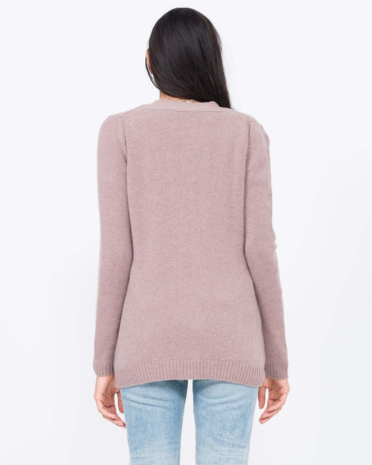 Yuna Cashmere Boyfriend Cardi in Pink - Back