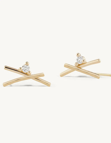 Sophie Ratner Crossroads Earrings Yellow Gold