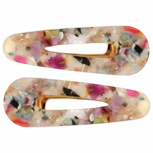 ZAD Pressed Resin Oversize Barrettes - Mulit-Color