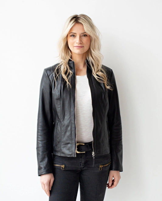 Amsterdam Heritage Urban Leather Jacket in Black