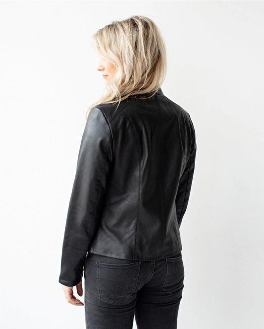 Amsterdam Heritage Urban Leather Jacket in Black