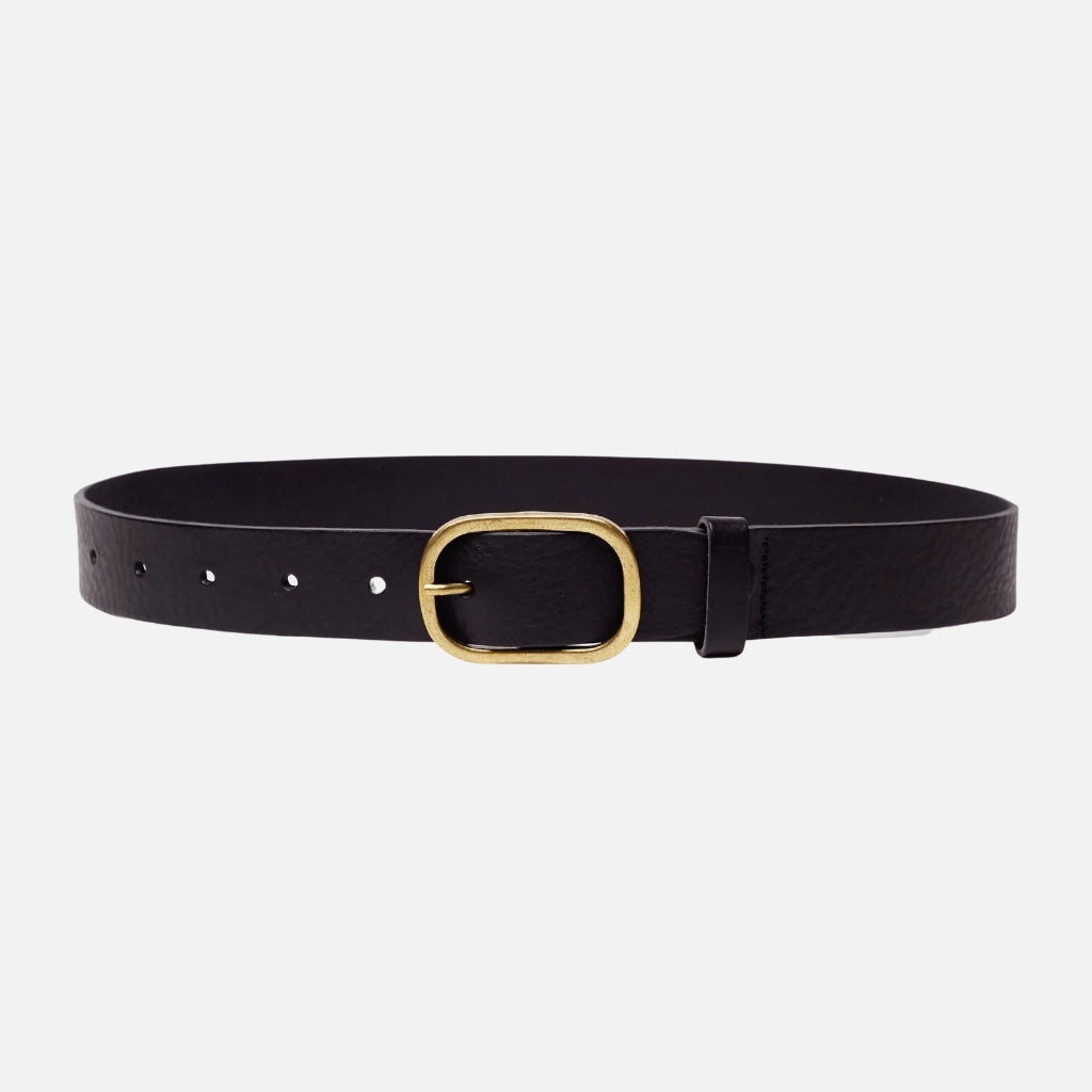 Amsterdam Heritage Marin Black Leather Belt