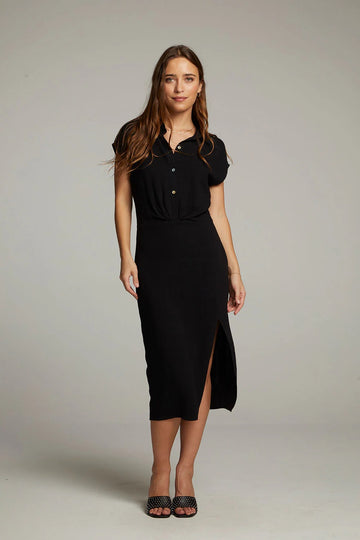 chaser atlantic true black midi dress