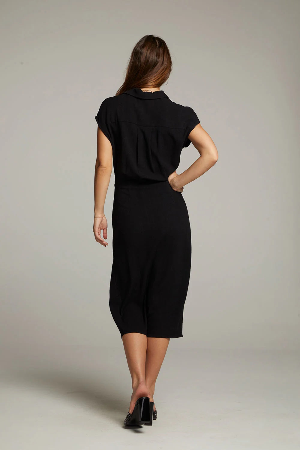 chaser atlantic true black midi dress