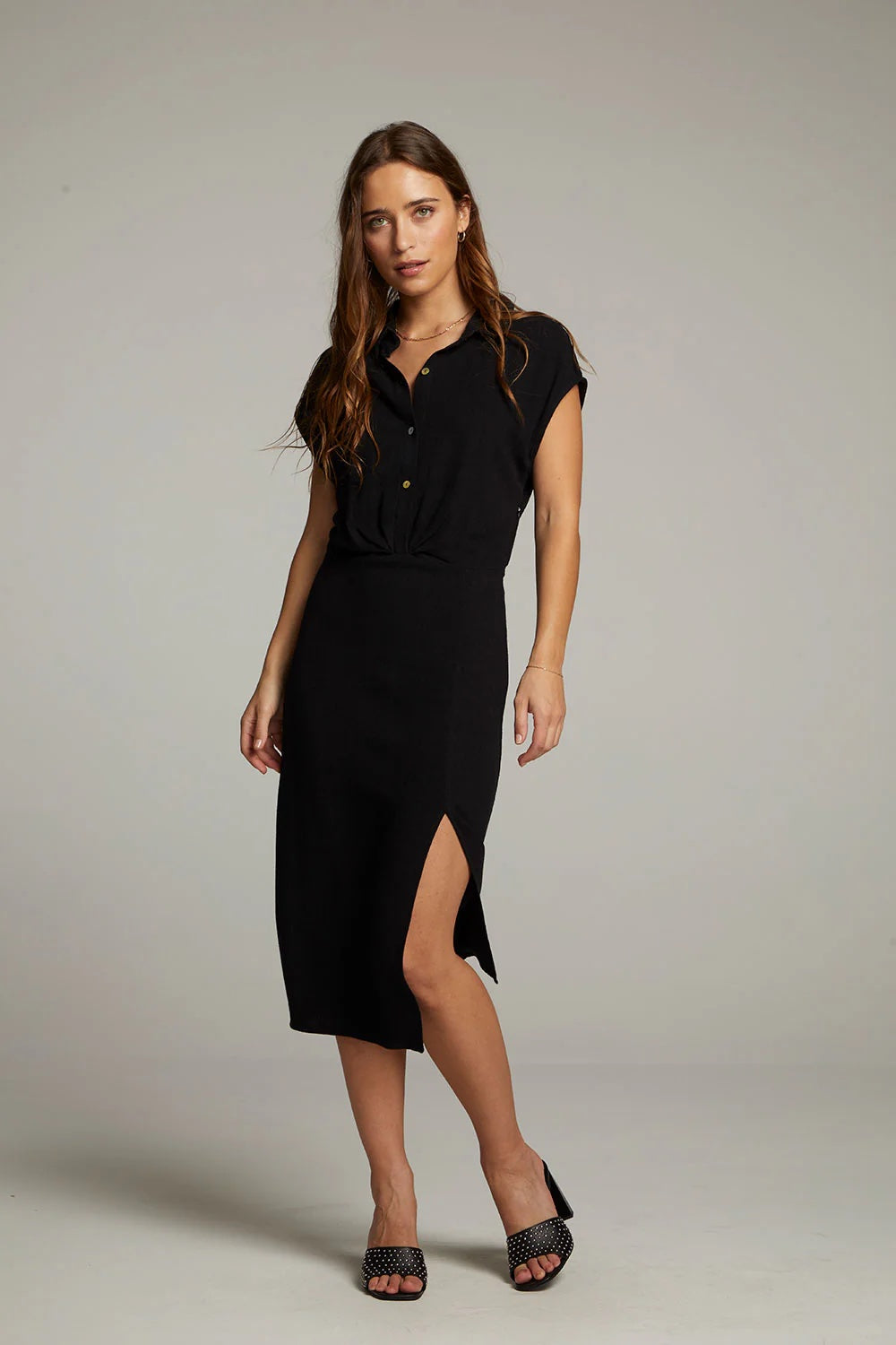 chaser atlantic true black midi dress