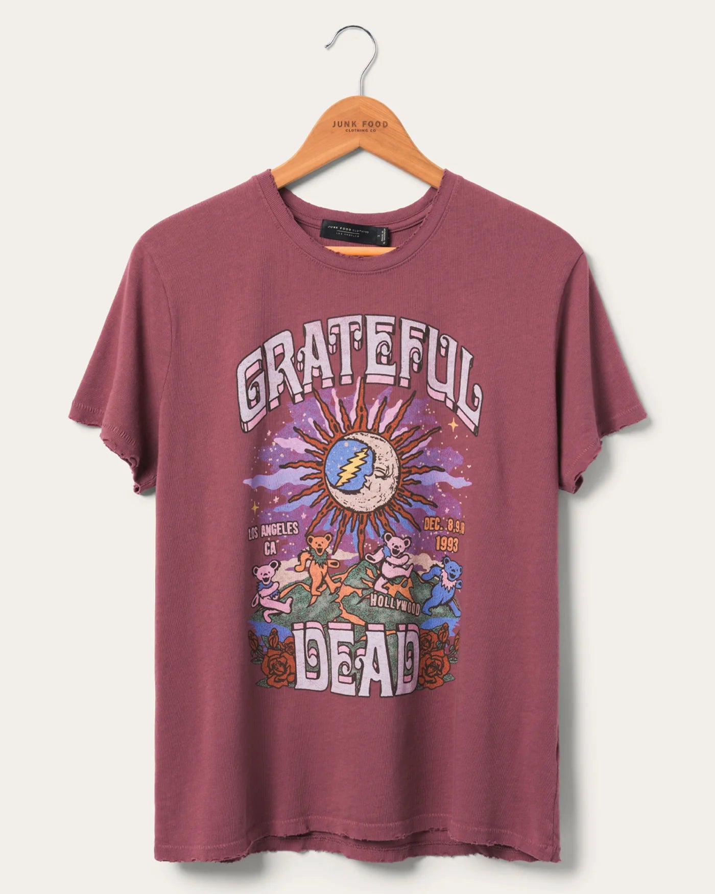 junk food clothing grateful dead mauve tee