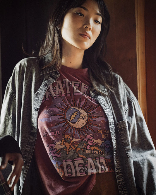 junk food clothing grateful dead mauve tee