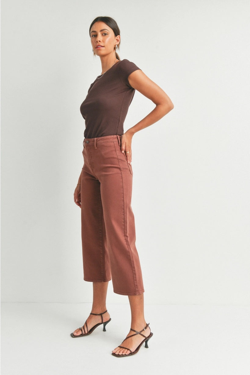 Just Black Denim Trouser in Walnut