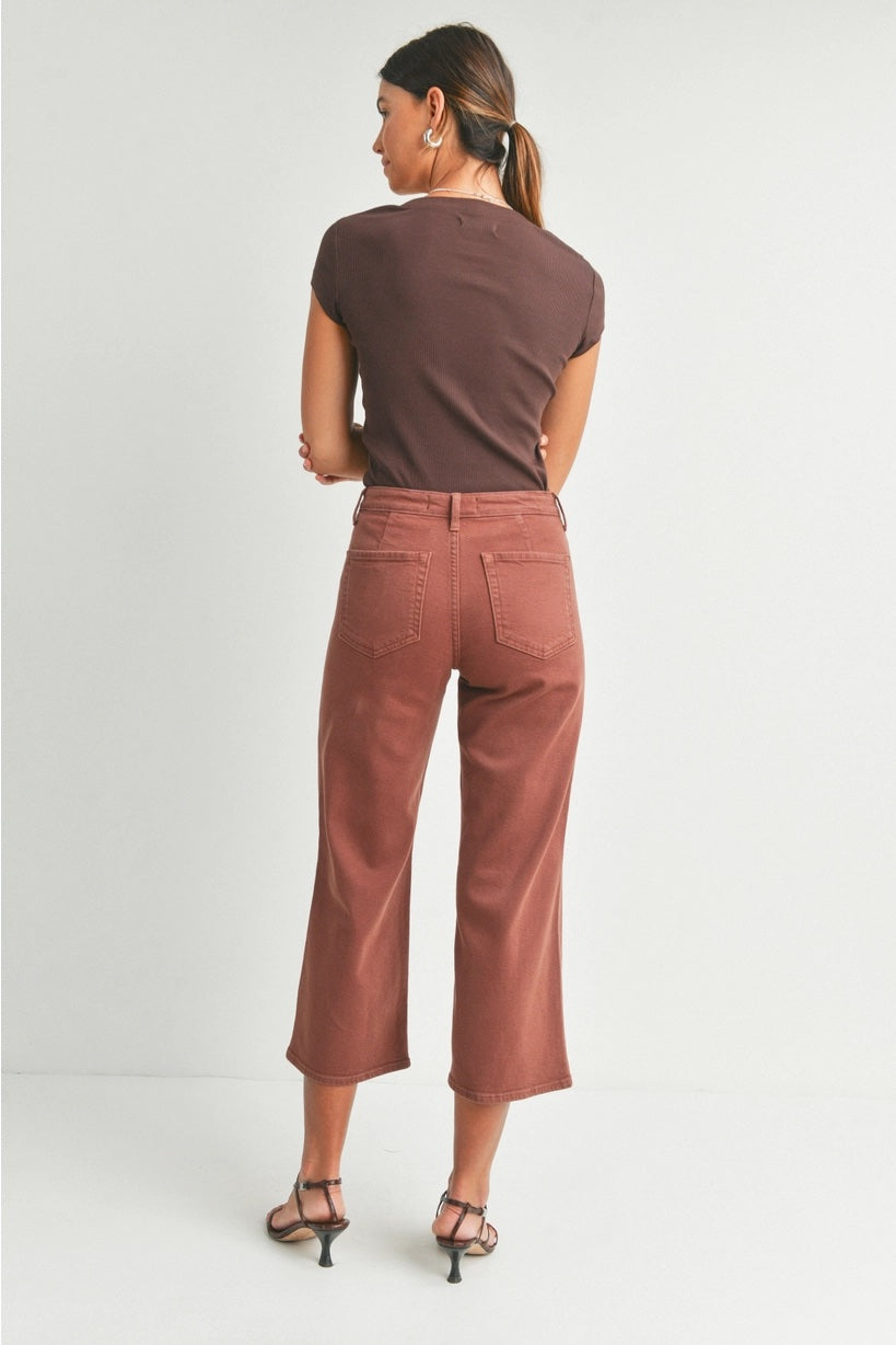 Just Black Denim Trouser in Walnut