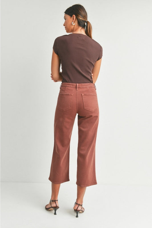 Just Black Denim Trouser in Walnut