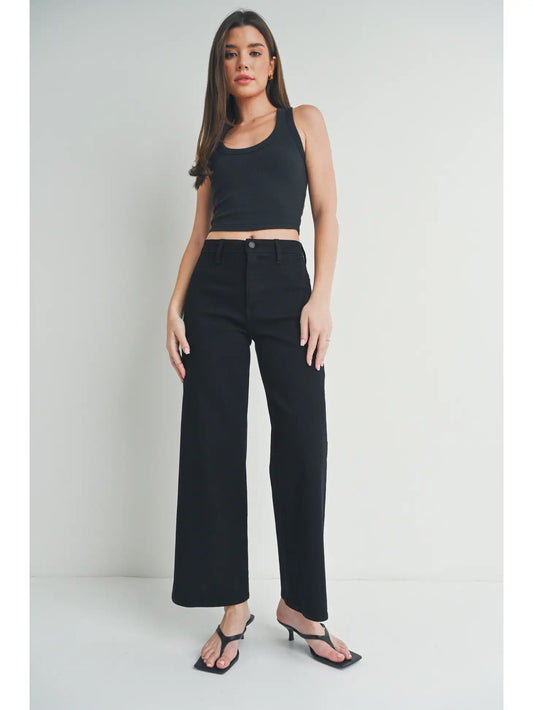 Just Black Denim Trouser Wide Leg Black