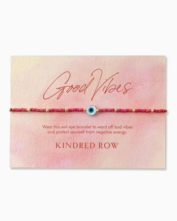 Kindred Row Evil Eye Bracelet Red Coral