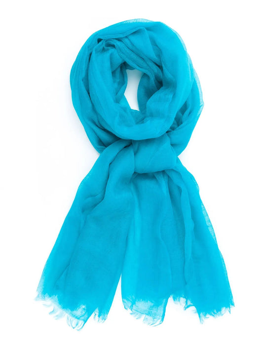 Quinn Whisper Weight Aqua Cashmere Scarf