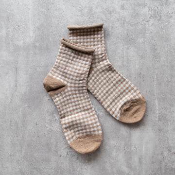 Tiepology Picnic Socks in Mocha