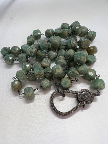 Green Agate Square Necklace