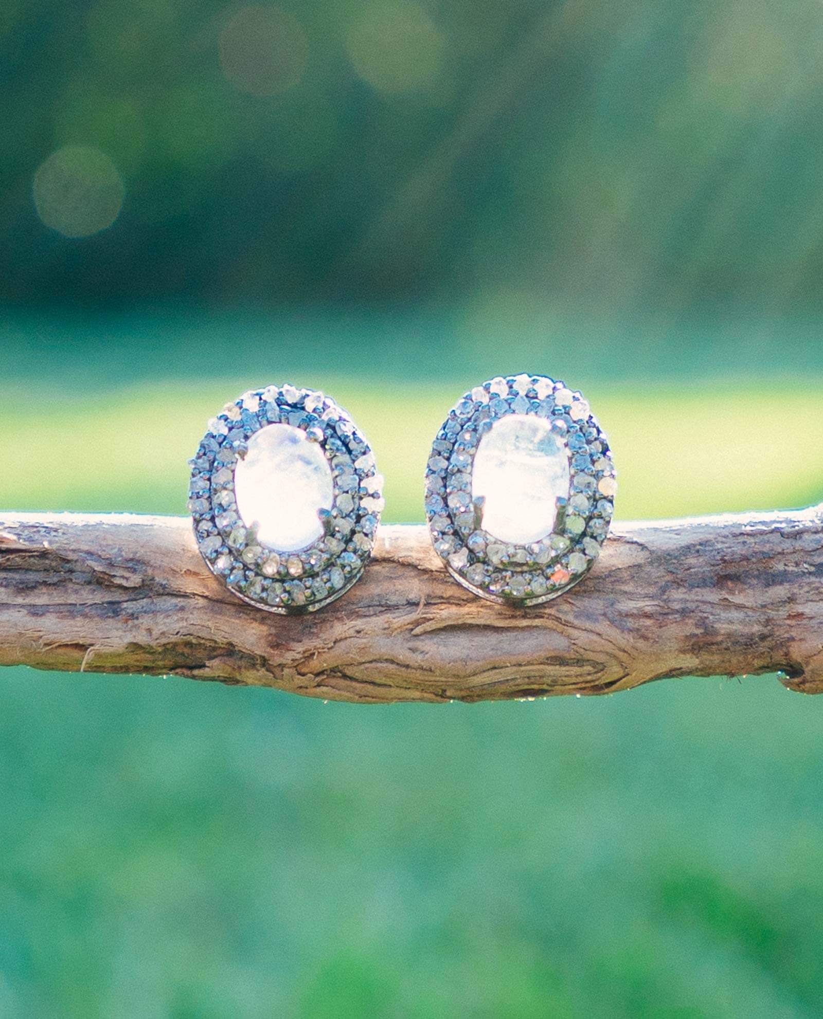 Moonstone DBL Diamond Earrings